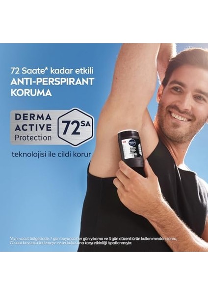Nıvea Men Erkek Stick Deodorant Black&white Invisible Original 50ML 72 Saat Anti-Perspirant Ter Koruması