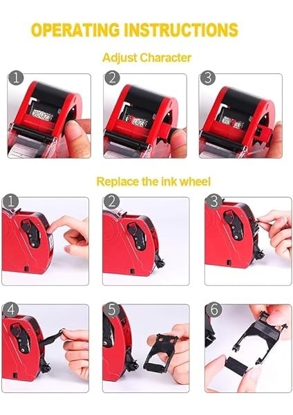 Motex MX-5500 Etiket Makinesi Fiyatlandırma Etiket Tabancası Yeni Sürüm 8 Hane (Kırmızı) fırsatları