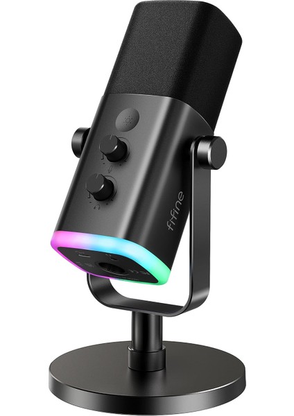 Usb/xlr Dinamik Mikrofon, Podcast Kayıt Için, Rgb Işıklı Pc Bilgisayar Oyun Akış Mikrofonu, Sessiz Düğme, Kulaklık Jakı, Masaüstü Standı, Şarkı Söylemek Için Vokal Mikrofon Youtube-Ampligame