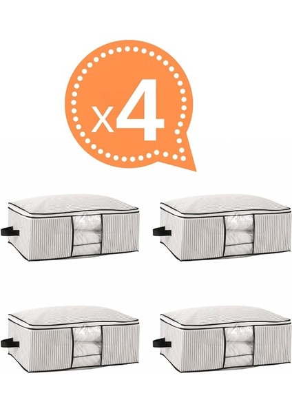 ve Yatak Altı Uyumlu 4 Adet Lüks Pencereli Dolap Düzenleyici Hurç Baza Altı Hurç 64X45X22 cm (Beyaz) fiyatları