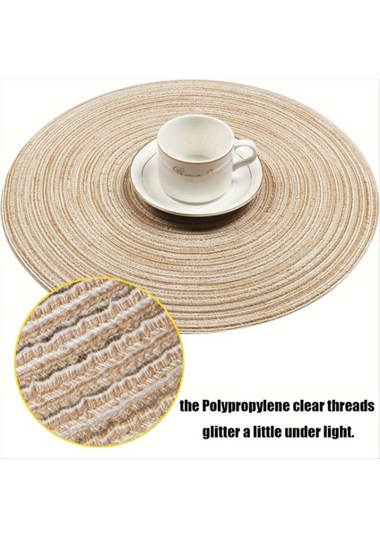 12 Adet Yuvarlak Örgülü Placemats Mutfak Yemek Masası Için Yıkanabilir Yuvarlak Placemats Yuvarlak Kapalı Dokuma Kumaş Masa Paspasları (Yurt Dışından) modelleri