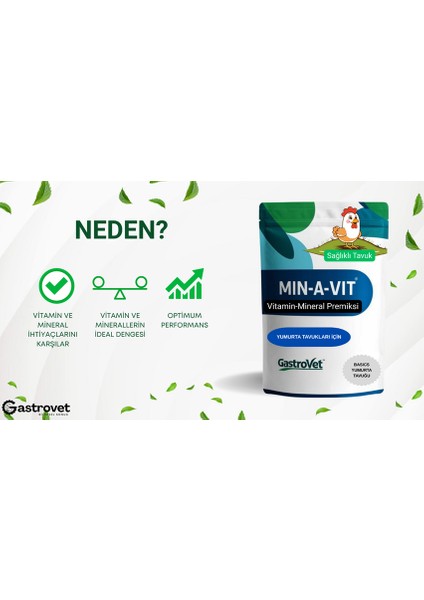 Min-A-Vit Basıcs- Yumurta Tavukları Için Vitamin ve Mineral Premiksi – 250 G modelleri