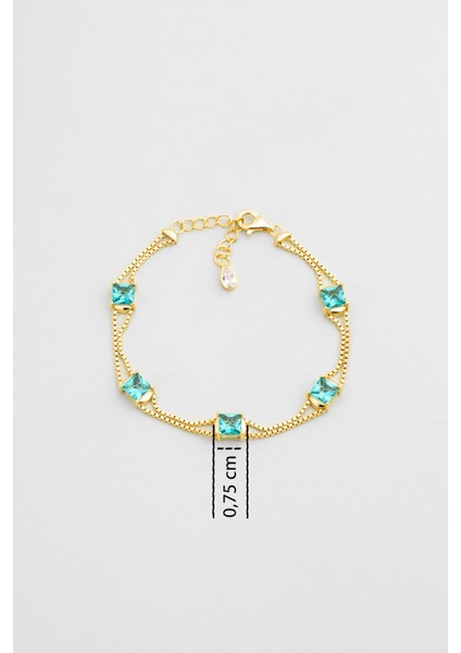 Atlantis 18 Ayar Sarı Altın Kaplama 19 cm Gümüş Bileklik modelleri