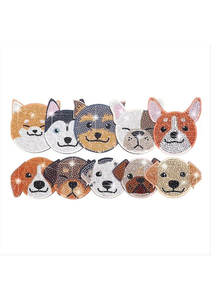 10PCS Dıy Kristal Flaş Elmas Braket Hayvan Köpek Stili (Yurt Dışından)