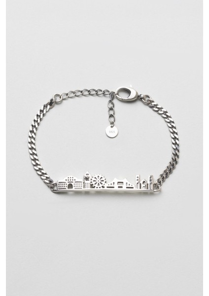 London Skyline 21 cm Gümüş Erkek Bileklik