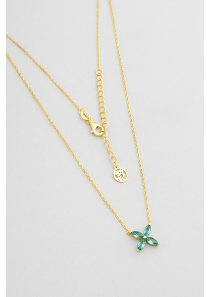 Afrodit 18 Ayar Sarı Altın Kaplama 45 cm Gümüş Papatya Kolye