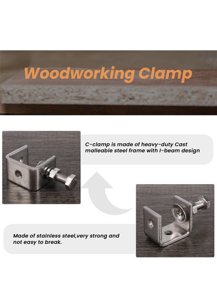 4pcs 16-25MM Ağır Dereceli Ahşap Işleme Kelepçesi Seti 304 Paslanmaz Çelik C Clamp Kaplan Kelepçesi Kaynak/marangoz Için (Yurt Dışından) indirimleri