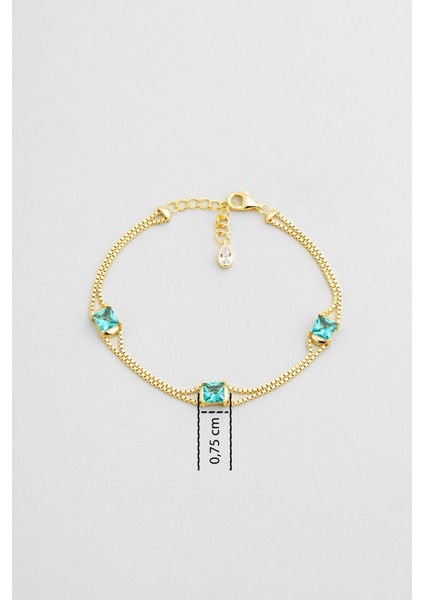 Mira 18 Ayar Sarı Altın Kaplama 19 cm Gümüş Bileklik modelleri