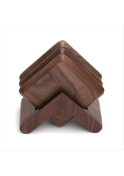 Siyah Ceviz Ahşap Bardaklar Çay Bardağı Mat ve Mutfak Için Kahve Yalıtım Pedi Masa Dekoru (Yurt Dışından)