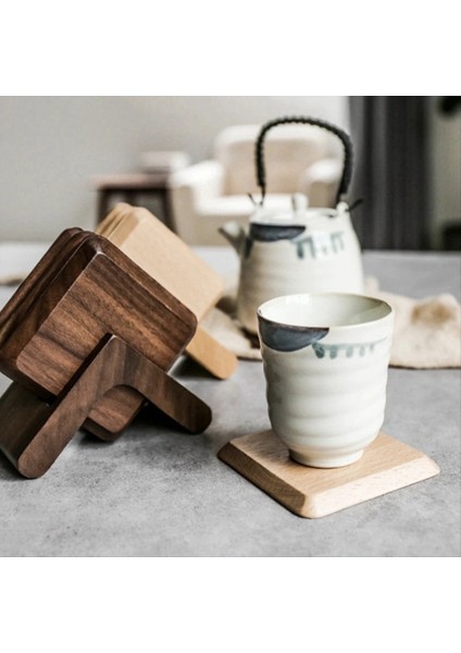 Siyah Ceviz Ahşap Bardaklar Çay Bardağı Mat ve Mutfak Için Kahve Yalıtım Pedi Masa Dekoru (Yurt Dışından) fiyatları