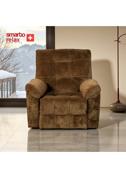 TV Koltuğu Berjer – Roma Serisi, Manuel Mekanizmali Sırt Dayama Mekanizmalı, Ergonomik Tasarım, Kadife Polyester Kumaş, Dekoratif Tekli Koltuk (Salon/Oturma Odası)