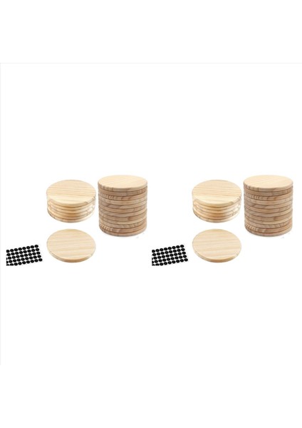 40 Adet Bitmemiş Ahşap Bardak Altlıkları Kaymaz Silikon Noktaları Olan El Sanatları Için 4 Inç Yuvarlak Boş Ahşap Bardak Altlıkları (Yurt Dışından)