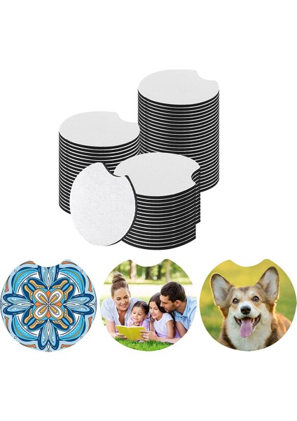 Sublimasyon Boşlukları Ürünler Süblimasyon Araç Kupası Barışkıları Boşluklar Mat Diy Araba Kupası Bardak Altlıkları Boyama Accessorie 15 Adet (Yurt Dışından)