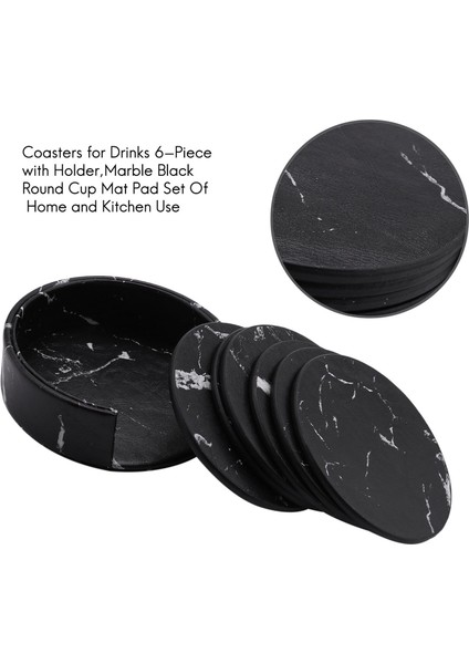 Tutucu ile 18 Parçalı Içecekler Için Bardak Altlıkları Siyah Yuvarlak Fincan Mat Pedi Ev ve Mutfak Kullanımı (Yurt Dışından) modelleri