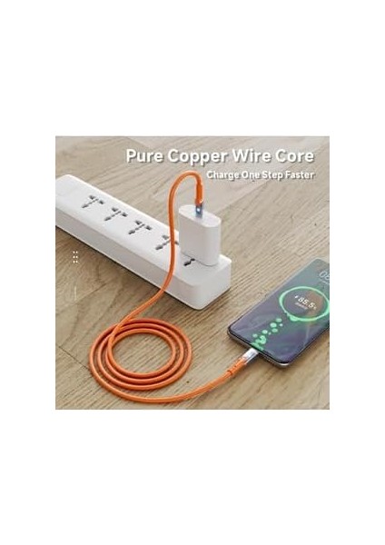 USB Type-C Hızlı Şarj Kablosu, 60W 480MB/S Veri Aktarımı, Saf Bakır Tel, Anti-Kırılma Özellikli, LED Göstergeli, Turuncu Soft Silicone USB C Cable For Galaxy S25/S24/S23 Ultra Pad Mini 6/air 4,5 fiyatları