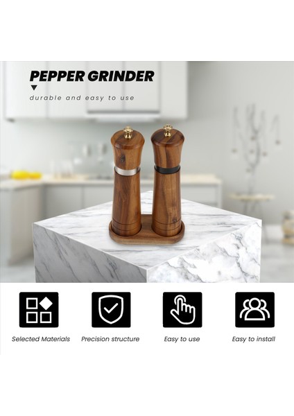 Tuz ve Karabiber Öğütücü Seti Ahşap Tuz ve Karabiber Değirmeni Çalkalayıcı Kolay Ayarlanabilir Seramik Kaba Büyük Doldurulabilir (Yurt Dışından) indirimleri