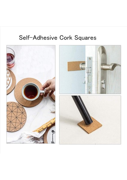 Kendinden Yapışkanlı Bardak Altlıkları Cork Paspaslar ve Diy El Sanatları Malzemeleri Için Destek Tabakaları (160 Kare) (Yurt Dışından) fiyatları