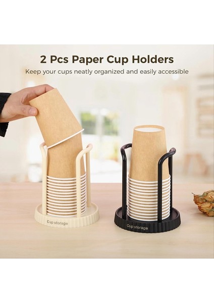 2 Adet Kağıt Bardak Dağıtıcılar Tek Kullanımlık Kağıt Bardak Depoları Banyo Fincanı Dağıtıcılar Tezgah Kahve Fincanı Organizatörleri (Yurt Dışından) modelleri
