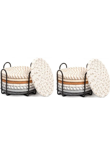 4 3 Inç Içecek Bardak Altlıkları Içecekler Için Emici Bardak Altlıkları Minimalist Fincan Bardak Altlıkları Pamuk Seti Dokuma Bardak Altlıkları (Yurt Dışından)