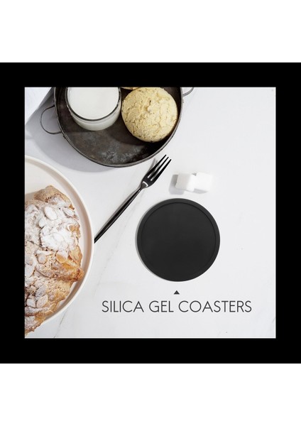 Silikon Siyah Içecek Baraç Seti 48 Slip Olmayan Yuvarlak Yumuşak Şık ve Dayanıklı Kolay Siyah Siyah (Yurt Dışından) fırsatları