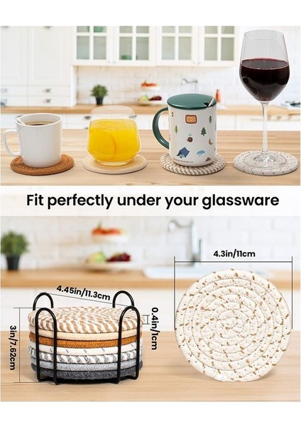 4 3 Inç Içecek Bardak Altlıkları Içecekler Için Emici Bardak Altlıkları Minimalist Fincan Bardak Altlıkları Pamuk Seti Dokuma Bardak Altlıkları (Yurt Dışından) indirimleri