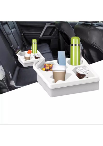 Kanepe Kupa Tutucu Tepsi Araba Arka Koltuk Kupası Tutucu Taşınabilir Plaj Kampı Atıştırmalık Saklama Kutusu Beyaz (Yurt Dışından) fırsatları