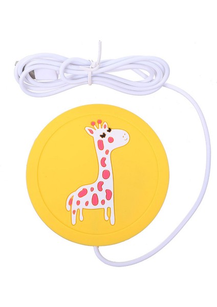 USB Karikatür Kupası Isıtma Isı Içecek Kupa Mat Içecek Sıcak Isıtıcı Kupa Coaster Zürafa (Yurt Dışından)