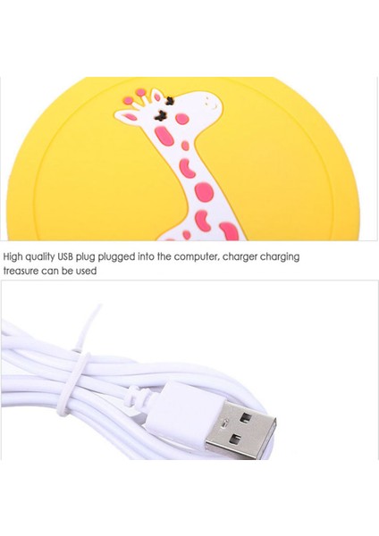 USB Karikatür Kupası Isıtma Isı Içecek Kupa Mat Içecek Sıcak Isıtıcı Kupa Coaster Zürafa (Yurt Dışından) fırsatları