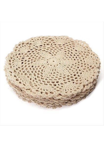 12PCS Vintage Pamuklu Mat Yuvarlak El Tığ Işi Dantel Doları Çiçek Bardak Altlıkları Çok Ev Masası Dekoratif El Sanatları Aksesuarları (Yurt Dışından)