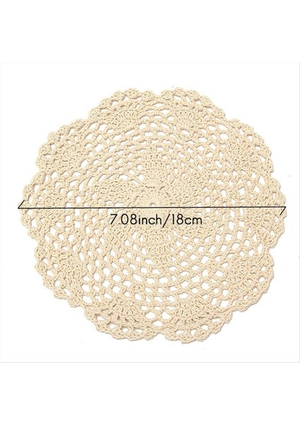 12PCS Vintage Pamuklu Mat Yuvarlak El Tığ Işi Dantel Doları Çiçek Bardak Altlıkları Çok Ev Masası Dekoratif El Sanatları Aksesuarları (Yurt Dışından) indirimleri