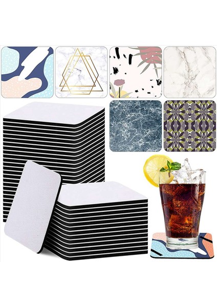 70 Parça Kare Süblimasyon Coaster Süblimasyon Boş Bardak Paspas Boş Kauçuk Bardaklar Için Diy Ev Mutfak Dekor (Yurt Dışından) fiyatları