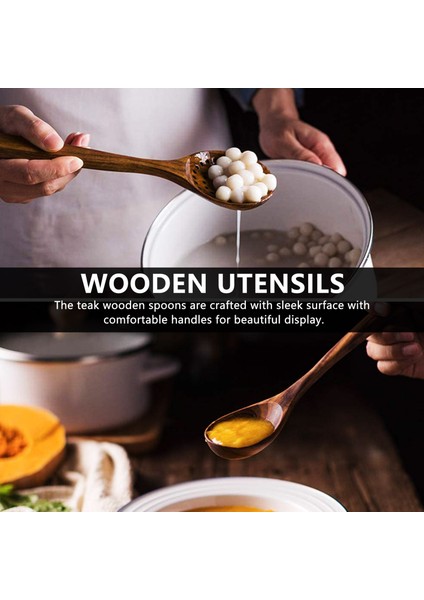 Ahşap Sofra Takımı Standa ile Tik Mutfak Pişirme Sofra Seti Yapışmaz Tencere Ahşap Kürek Kaşığı 5 Adet Yemek Pişirme Için Uygun (Yurt Dışından) fırsatları