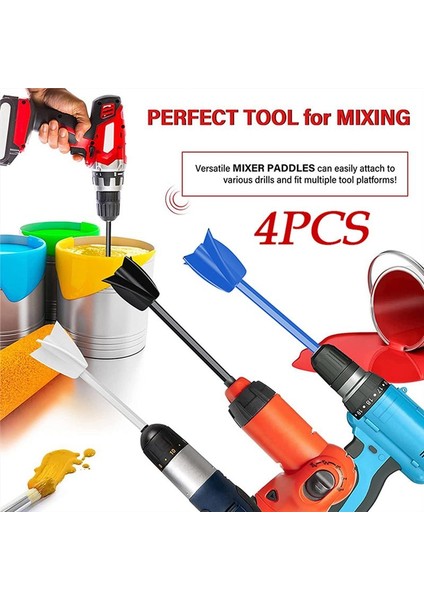 4pcs Epoksi Karıştırma Çubuk Boya Karıştırma Çubuğu Macun Çimento Boya Karıştırıcı Yağlı Boya Için Matkap Aynası (Beyaz) (Yurt Dışından) fiyatları