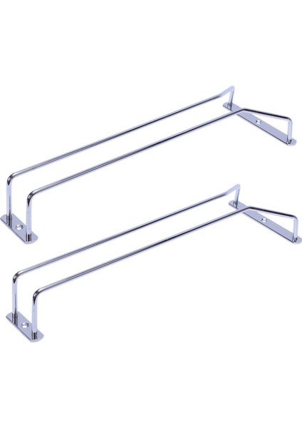 2x Cam Şarap Kupası Askılar Raf Tutucu Vidalı (Gümüş) (Yurt Dışından)