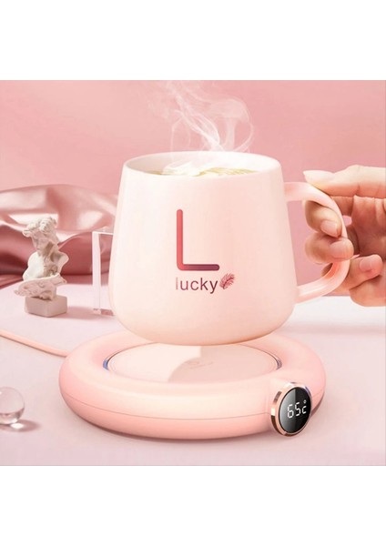 2pcs Porselen Kupalar Akıllı Isıtma Kupası Mat Sabit Sıcaklık Kahve Kupası Mat USB Termal Yalıtım Kupası Üç (Yurt Dışından)