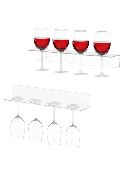 Kabine Şarabı Cam Tutucu Altında Temiz Akrilik Duvar Camı Cam Depolama Rafları Stemware Mutfak Duvar Rafı Entegre Raf (Yurt Dışından) modelleri