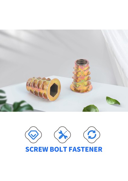 100PCS M6 x 15MM Mobilya Vidası Somun Dişli Ahşap Ekler Cıvata Bağlantı Eleman Konnektörü Hex Soket Sürücüsü (Yurt Dışından) fırsatları