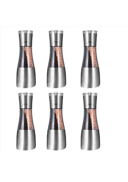 6x Biber ve Tuz Öğütücü 2 1 Inç Seramik Rotor Mutfak Aksesuarları ile Ayarlanabilir Kabalık ile Çift Değirmen Çalkalayıcı (Yurt Dışından)