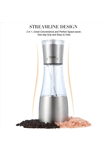 6x Biber ve Tuz Öğütücü 2 1 Inç Seramik Rotor Mutfak Aksesuarları ile Ayarlanabilir Kabalık ile Çift Değirmen Çalkalayıcı (Yurt Dışından) modelleri