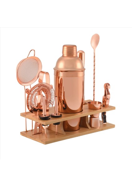 11 Pcs 750ML Kokteyl Shaker Y Parlak Paslanmaz Çelik Ingiliz Kokteyl Shaker Seti Gül Altın Renk (Yurt Dışından) fiyatları