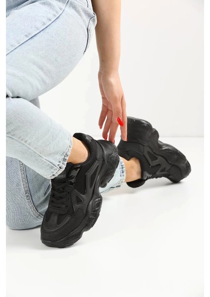 Kadın Sneaker Bağcıklı Spor Ayakkabı Günlük Okul 141NAV