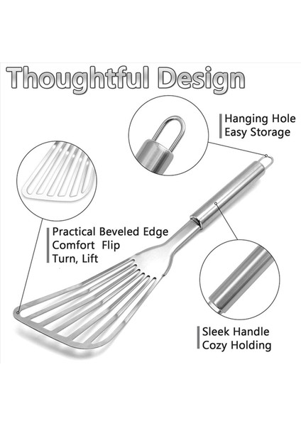 Balık Spatula 4 Paket Paslanmaz Çelik Balık Turner 12 5 Inç Mutfak Kurabiye Spatula Fırçalanmış Paslanmaz Sap (Yurt Dışından) modelleri