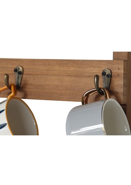 Ahşap Kupa Depolama Rafı Kahve Çay Su Kupası Asma Tutucu Duvara Montajlı Kupa Rafı Kupa Şişesi Ekran Rafı (Yurt Dışından) fiyatları