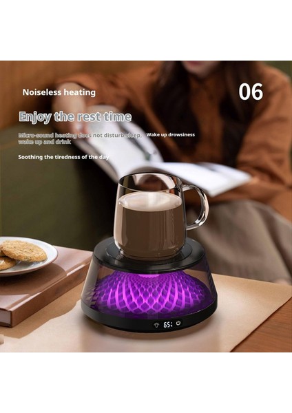 Kahve Kupası Isıtıcı Masa Kahve Isıtıcı Ortam Işığı ile Elektrikli Isıtıcı Içecek Süt Çayı Isıtma Tepsisi Kremalı Beyaz (Yurt Dışından) fırsatları