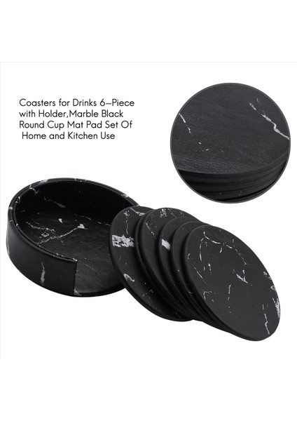 Tutucu ile 36 Parçalı Içecek Bardak Altlıkları Siyah Yuvarlak Fincan Mat Pedi Ev ve Mutfak Kullanımı (Yurt Dışından) modelleri