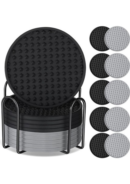 10 Paket Bardak Içecekler Için Silikon Coaster Tutucuyla Silikon Kılıfı (Yurt Dışından)