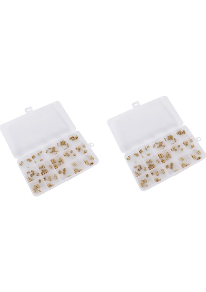 2 Set M2 M3 M4 M5 Kadın Işle Işle Teklik Pirinç Dişli Ekleme Somunu 3D Baskı Ipi Dişli Isı Seti Ekler (Yurt Dışından)