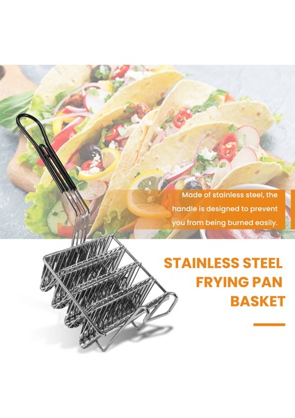 Taco Fritöz Sepeti Taco Kabuk Fritöz 4 Kabuklu Derin Fritöz Taco Tutucu Sepet Taco Taco Tutucu Standı (Yurt Dışından) fırsatları