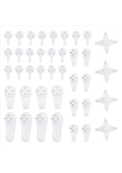 40PCS Görünmez Tırnak Vidaları Duvar Kancaları Resim Askıları Tracess Fotoğraf Kancası Çok Işlevli Resim Boyama Çerçevesi Askı (Yurt Dışından)