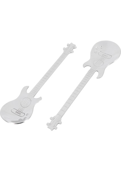 Gitar Kahve Çay Kaşığı 20 Adet Paslanmaz Çelik Müzikal Kahve Kaşıkları Çay Kaşığı Kaşık Şeker Kaşık (Gümüş) (Yurt Dışından) fırsatları